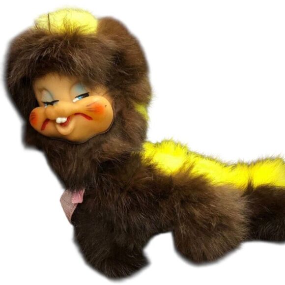 Vintage Rushton Rubber Faced Skunk Hanging Yellow Ornament 1950’s Rare Toy Anima - Picture 1 of 12